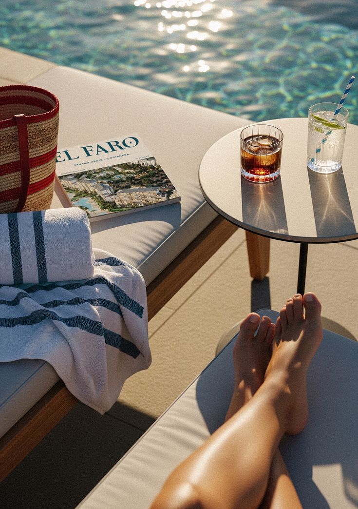 Poolside hospitality branding visual